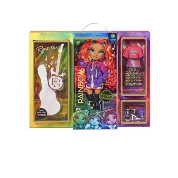Rainbow High Rockstar Fashion Doll 2 Complete Outfits & Rockband Essentials Ca